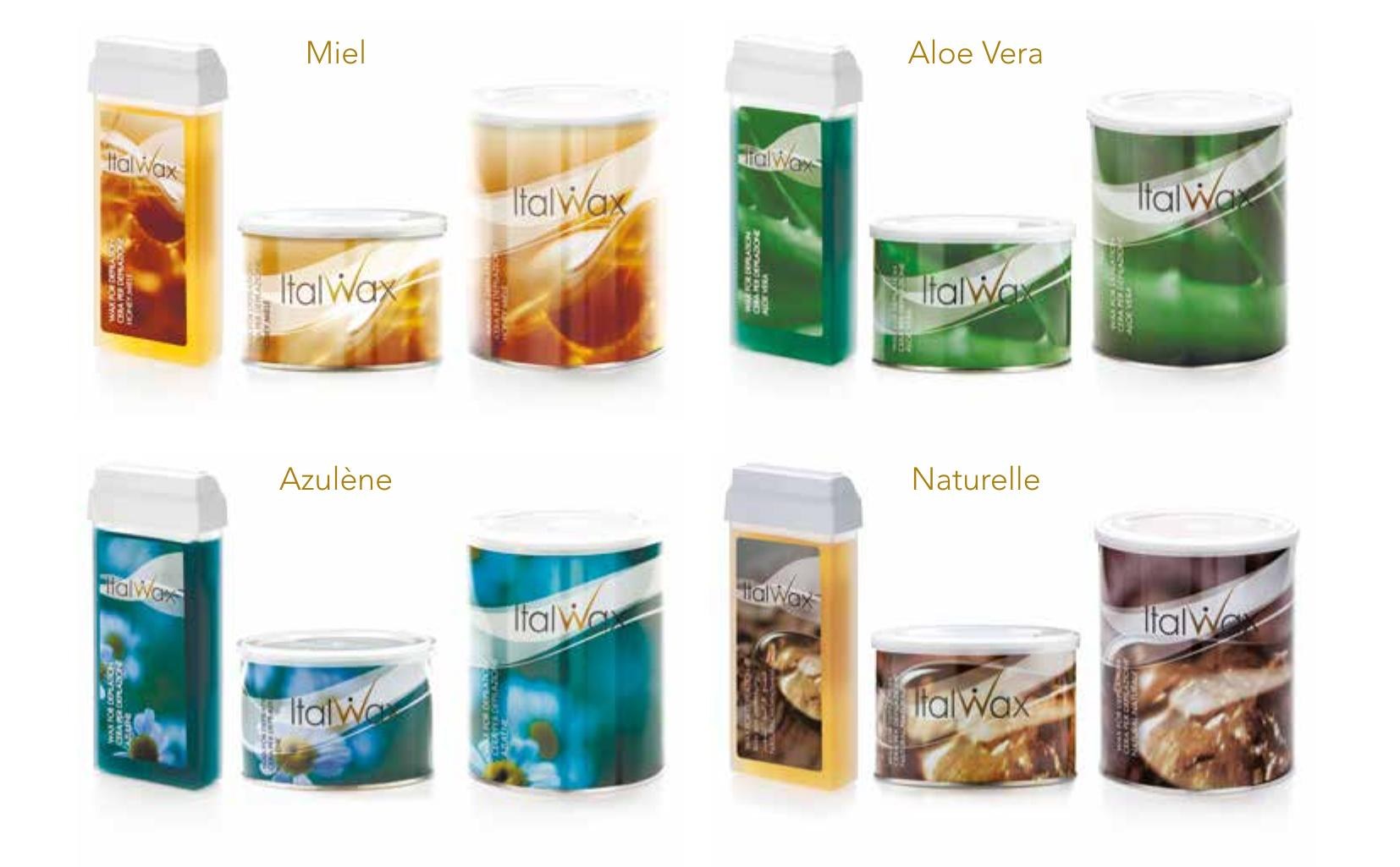 Cires à chaud Italwax — Miel, Aloe Vera, Azulène, Naturelle